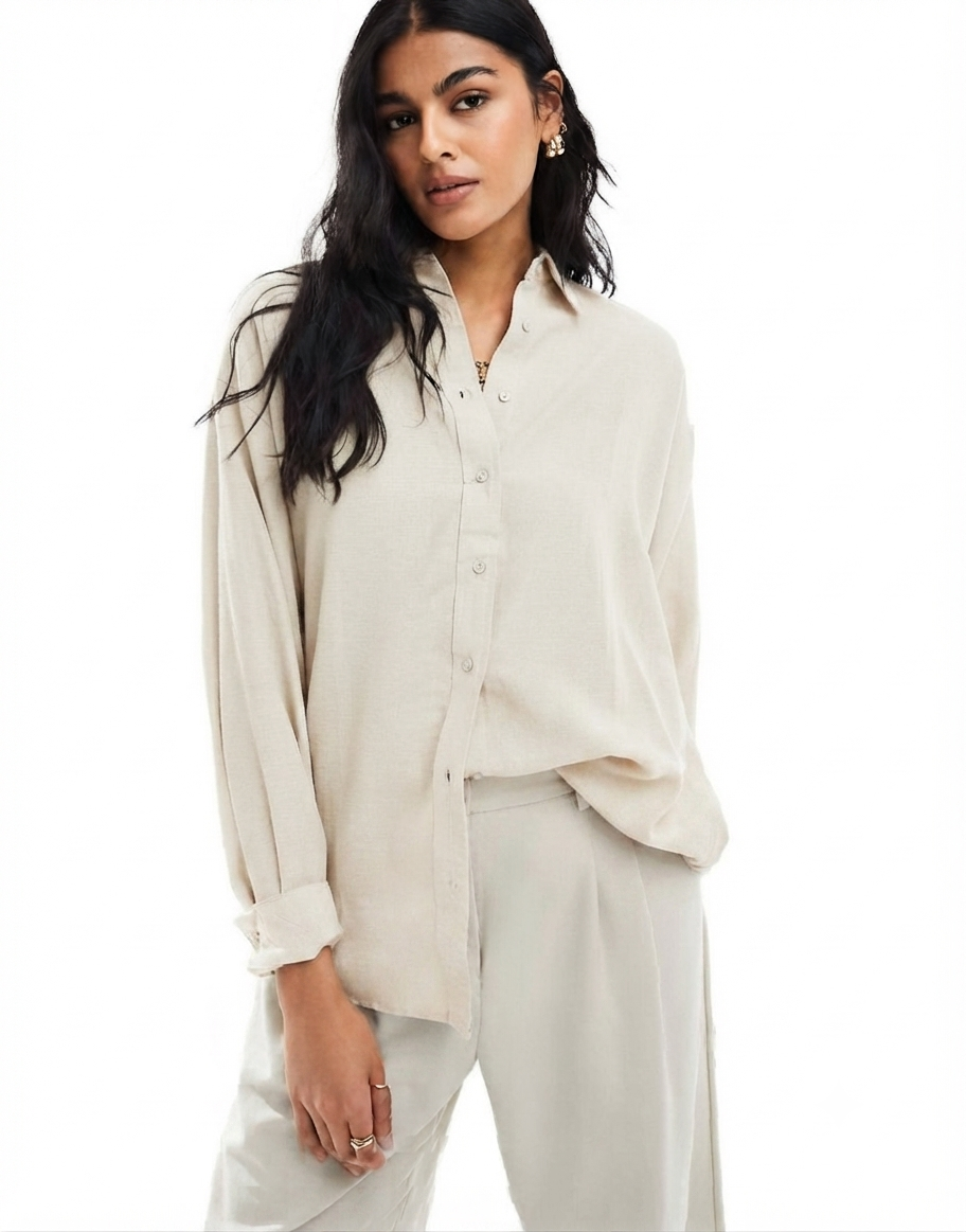 Stradivarius Linen-look flowing shirt