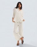 Stradivarius Linen-look flowing shirt - Striped