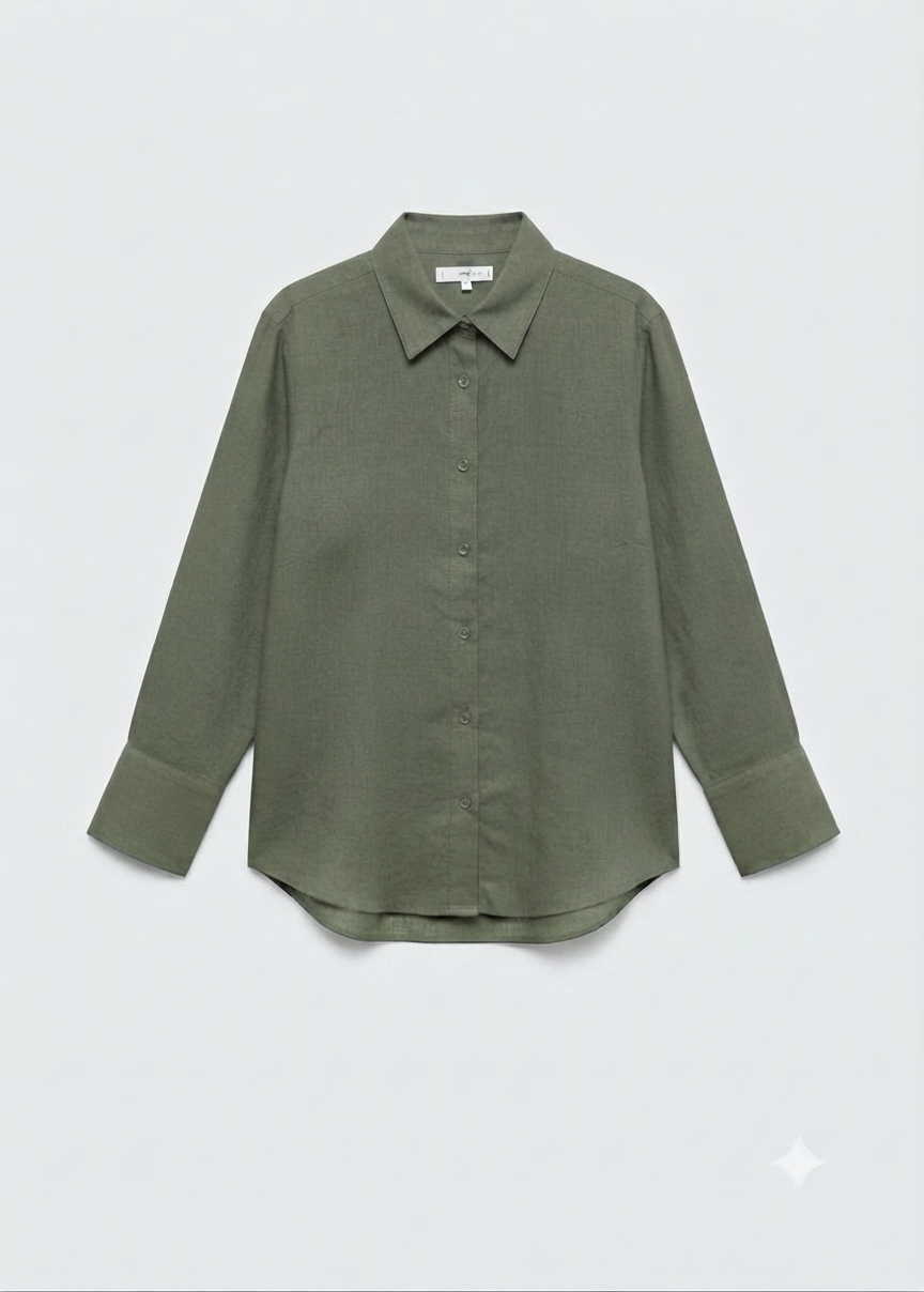 Mango linen shirt women