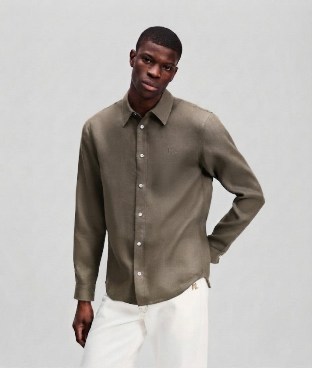 Karl Lagerfeld | Monogram linen shirt