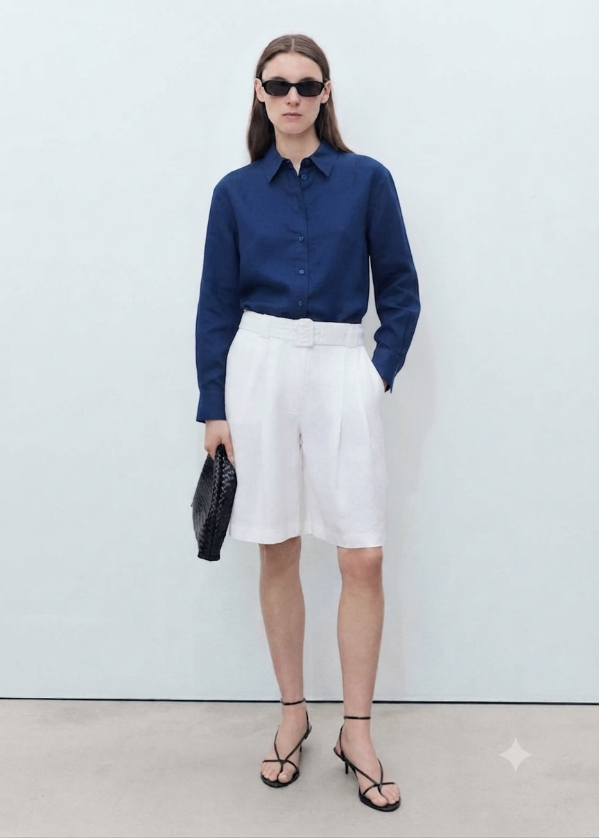 Mango linen shirt women