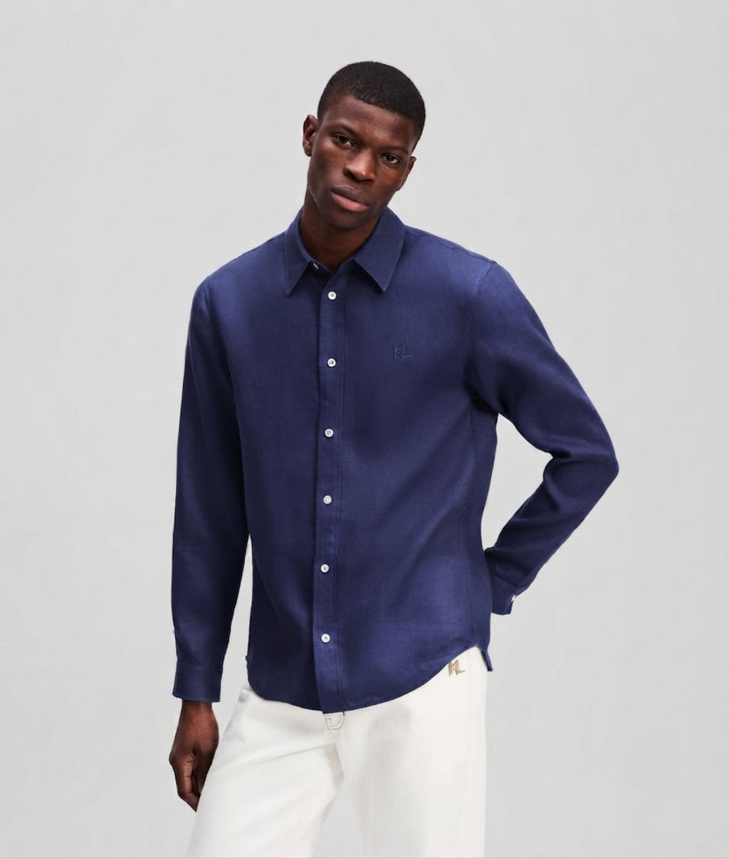 Karl Lagerfeld | Monogram linen shirt