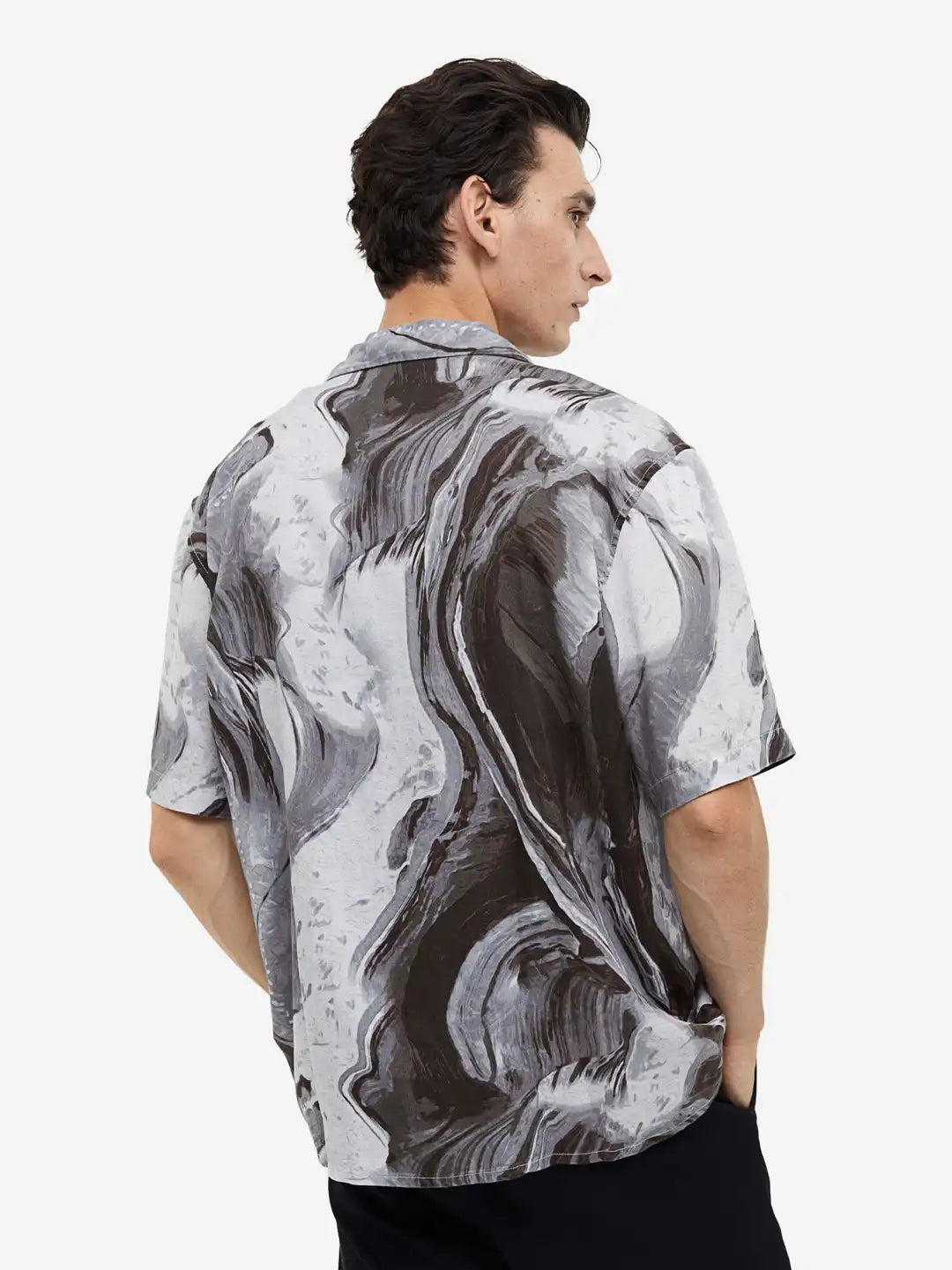 H&M Regular Fit Patterned lyocell shirt