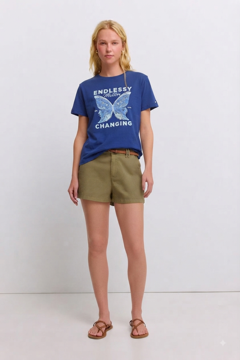 Springfield Casual Butterfly Print Tee for Women