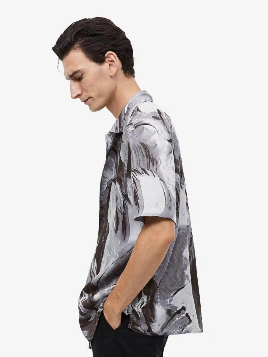H&M Regular Fit Patterned lyocell shirt