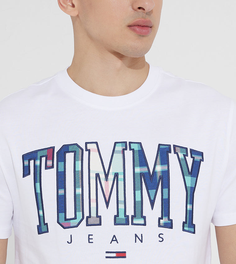 Tommy Jeans |Tartan Embroidered T-Shirt