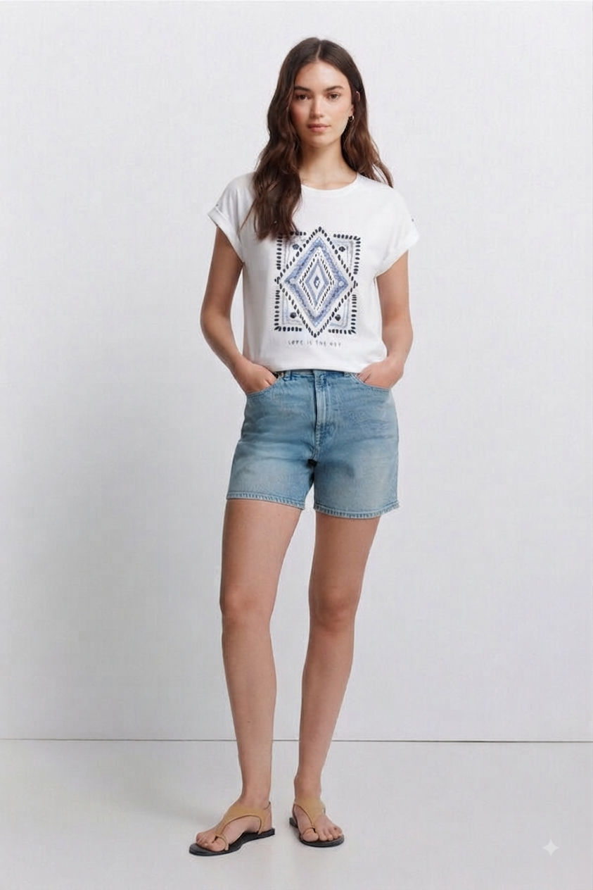 Springfield Boho Diamond Print Tee for Women