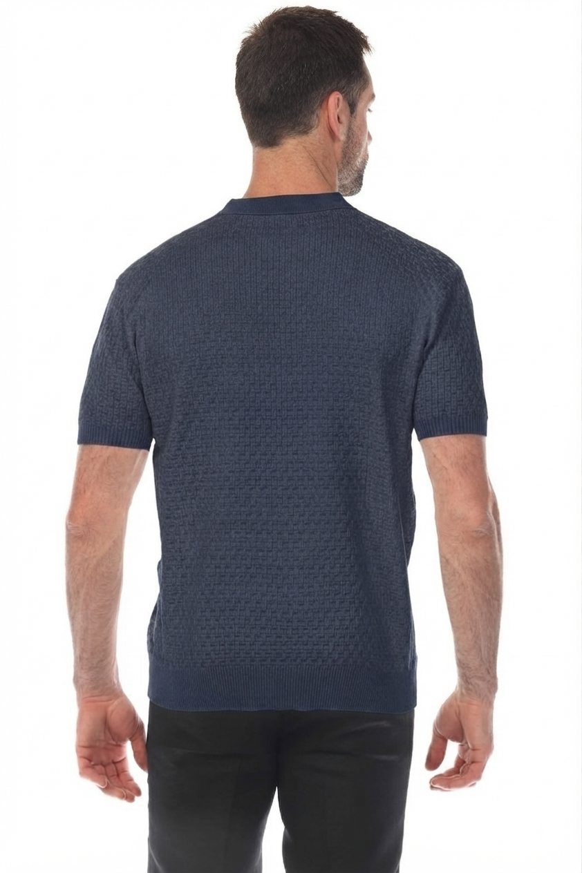 Selected Homme Knit Structure Half Zip Polo
