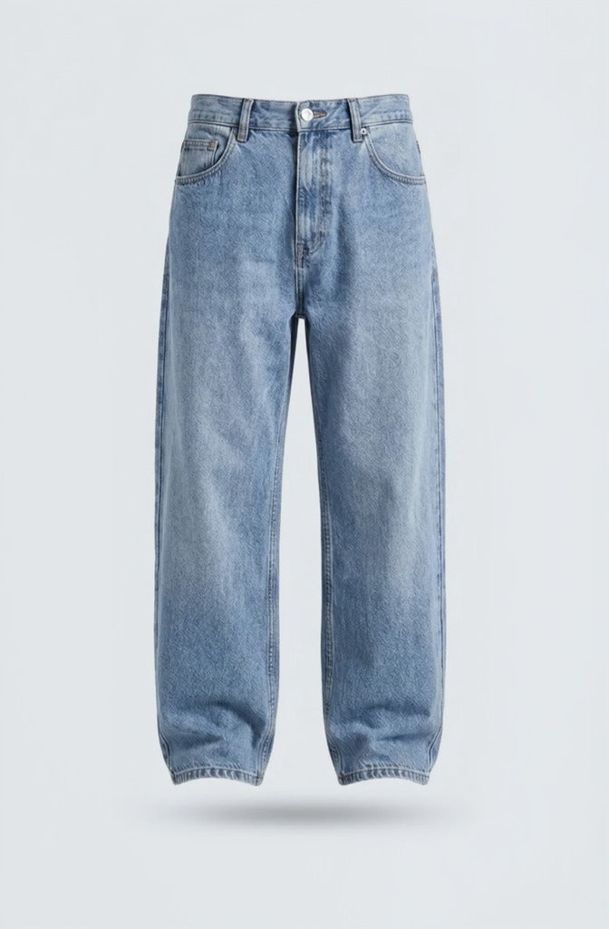 Pull&Bear baggy loose jeans in washed blue