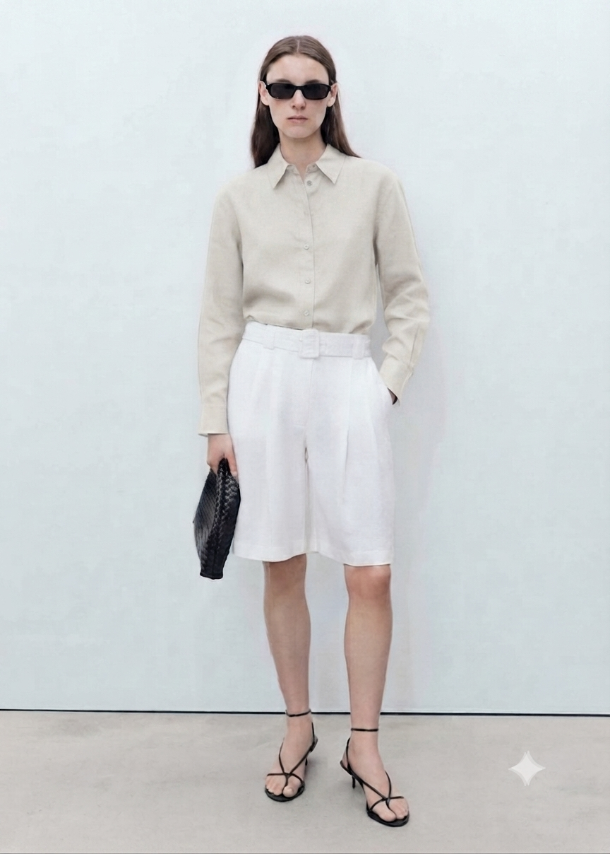 Mango linen shirt women