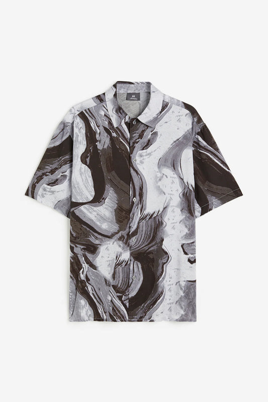 H&M Regular Fit Patterned lyocell shirt