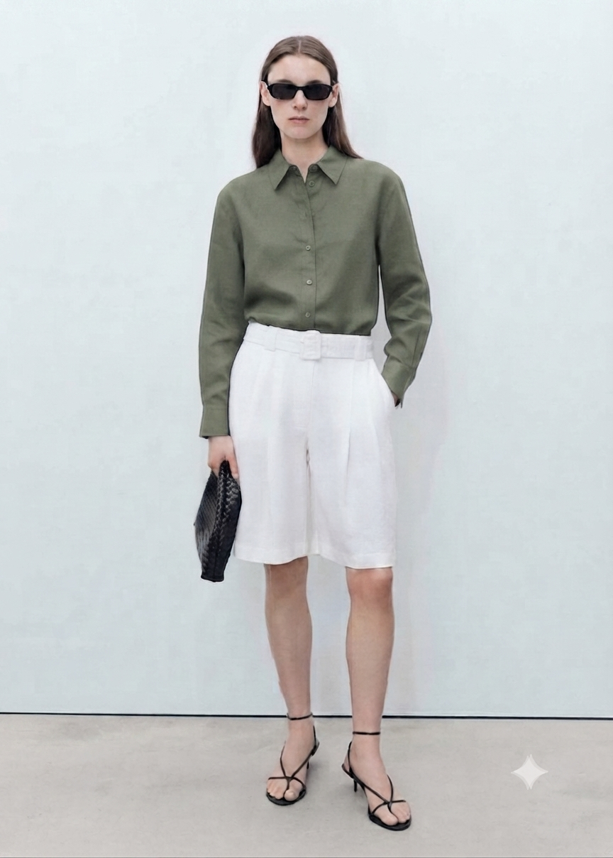 Mango linen shirt women