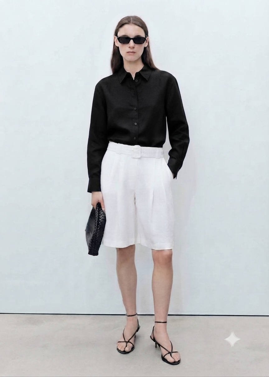 Mango linen shirt women